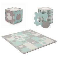 KINDERKRAFT putplasčio dėlionės kilimėlis LUNO SHAPES, mint, KPLUSH00MIN0000