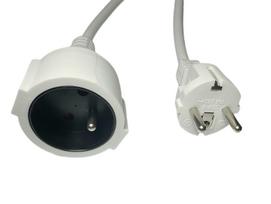 MicroConnect Power Extension Cord  EU to  French Type E, 2m White
