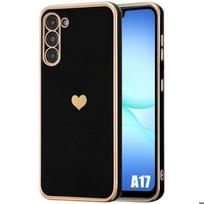Coque de Protection - BOOLING - Samsung Galaxy A17 4G/5G - Silicone Antichoc avec Motif Cœur Noir juoda