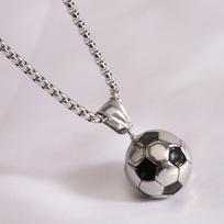 316L nerūdijančio plieno futbolo pakabuko grandinėlė vyrams, berniukams, cirkonio futbolo aksesuarai varis
