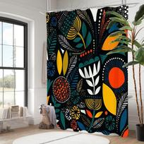 Tropinis augalas Dušo užuolaida Vonios kambario dušo užuolaida Vandeniui atspari Su 12 kabliukų Namų dekoras Nemokamas pristatymas 180x180cm curtain mėlyna