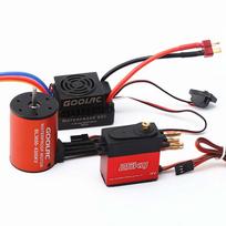 „GoolRC“ variklio kombinuotas rinkinys 3650 4300KV variklis 60A bešepetėlis ESC 25kg servo su 25T servo svirtimi 1/10 RC įvairiaspalvis