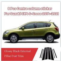8 vnt. Automobilio langų durų statramsčių lipdukai Apdailos elementas Lipdukas Suzuki SX4 S-cross 2014-2021  AUTO DALYS