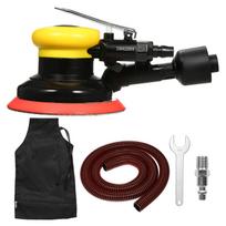 Oro atsitiktinio orbitinio šlifuoklio 5'' Šlifuoklis su oro siurbimu Be siurbimo Pneumatinis Šlifavimo popierius Poliruotas Šlifavimas Vacuum & US Connector geltona