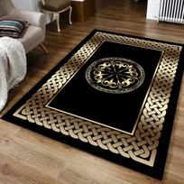 Europos stiliaus kilimas Svetainės dekoracija Prabangus raštas Grindų kilimėlis Didelis dydis Juodas auksas Neslystantis kilimas Miegamojo svetainė Minkštas kilimas 60x90cm door mat