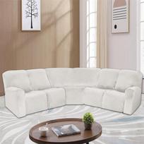 5 vietų recliner sofos užvalkalai, tampri veliūrinė kampinė L formos sofa, užvalkalai svetainės sofos baldams, apsauginis dangalas