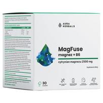 Aura Herbals MagFuse: Magnis + B6, Mango - 30 paketėlių