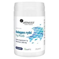 Aliness Žuvų kolagenas 5 g PLUS OptiMSM siera, Vitaminas C - 25 porcijos