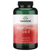 Swanson MultiOmega 3-6-9 linų, agurklės ir žuvų taukai - 120 minkštųjų gelių
