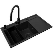 Komplektas - PYRAMIS CAMEA (79X50) 1B 1D L kriauklė + IDEA BLACK EDITION maišytuvas - 070168402BE - Volcano