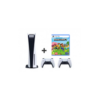 SONY PLAYSTATION 5 DISC 825GB + MINECRAFT + PAPILDOMAS PULTELIS ( ne naujas, bet geros būklės)