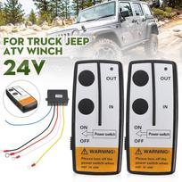 24V 10mA Elektrinio gervės belaidžio nuotolinio valdymo sistema sunkvežimiui, Džipui, KET transporto priemonei, Gervės juoda