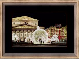 Siuvinėjimo rinkinys kryželiu „Teatrinė magija“, Aida 14 juodas, 27,4×49 cm