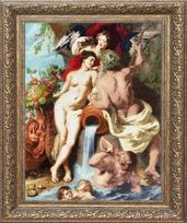 Prabangus siuvinėjimo rinkinys kryželiu su mitologine pora