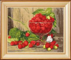 Siuvinėjimo rinkinys „Avietės“ – kryželiu, hobio mėgėjams
