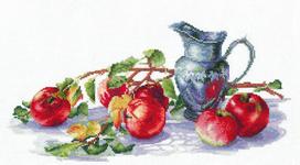 Kryželiu siuvinėjimo rinkinys „Sultingi obuoliai“ – pradedantiesiems