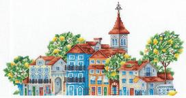 Siuvinėjimo rinkinys kryželiu Citrinų šalis, Aida 16, 29×15,5 cm