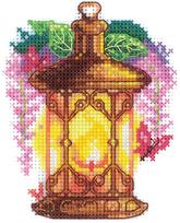 Glicinija – mini siuvinėjimo kryželiu rinkinys, Aida 14 ct, 9×11 cm