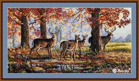 Siuvinėjimo kryželiu rinkinys „Po ąžuolais“, Aida 16, DMC 33 sp., 30×57 cm