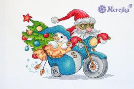 Merejka kalėdinis kryželių siuvinėjimo rinkinys „Christmas Racing“