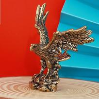 Žalvario erelio statula, kinų Feng Shui ornamentas, miniatiūrinė gyvūno skulptūra namų puošmenai
