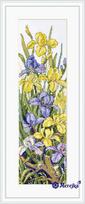 Siuvinėjimo rinkinys Aida 16, DMC – žavūs varliukai tarp gėlių, 10.5×34 cm