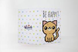 Deimantinės mozaikos atvirukas „Be Happy“ – kūrybinis rinkinys