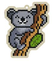 Deimantinė mozaika: medinė koala ant šakos – DIY rinkinys