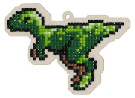 Medinė deimantinė mozaika Raptor dinozauras – rankdarbių rinkinys, dovana