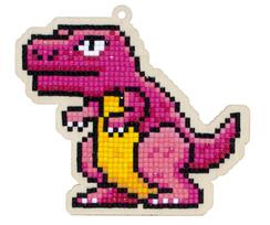 Deimantinė medinė mozaika: T‑Rex dinozauras – kūrybinis rinkinys visai šeimai