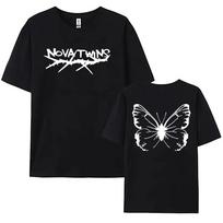Nova Twins Muzikos Grupės Spausdinta Marškinėliai Medvilniniai Trumpomis Rankovėmis Moteriški Marškinėliai Unisex Gatvės Stiliaus Grafinis Spausdinimas Marškinėliai Moterų Drabužiai XS