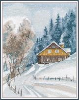 Siuvinėjimo rinkinys kryželiu Žiemos tyla, Zweigart 16, 20 spalvų, 20x26 cm