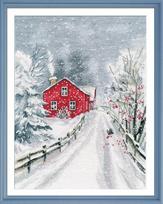 Kryželių siuvinėjimo rinkinys Žiemos kerėtoja, 20x27 cm, 16 ct Zweigart kanva