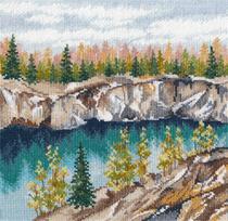 Oven siuvinėjimo rinkinys kryželiu – Marmuro kanjonas, 20×20 cm, 26 sp.