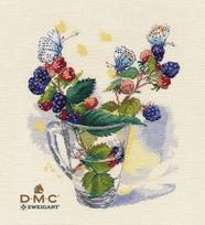 Rugpjūčio puokštė: kryželiu siuvinėjimo rinkinys, DMC, 16 ct Zweigart 19×23