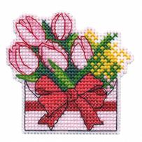 Siuvinėjimo rinkinys magnetui „Sveikinimai“ 7×7 cm, 10 spalvų