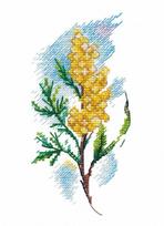 Oven siuvinėjimo rinkinys „Mimosa“ – gėlių kryželiu dekoras