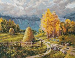 Oven siuvinėjimo rinkinys kryželiu „Rudens perkūnija“, 40×30 cm, 16 ct