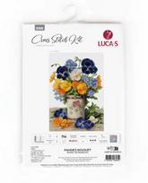 Luca-S kryželiu siuvinėjimo rinkinys „Našlaičių puokštė“ 23x30 cm
