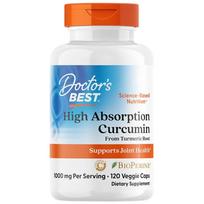 Doctor's Best Aukšto absorbcijos kurkuminas + BioPerine – 120 kapsulių