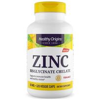 Healthy Origins Cinko bisglicinato chelatas - 120 kapsuliu