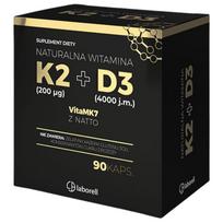 Laborell Vitaminas K2 200 mcg + D3 4000 TV - 90 kapsulių
