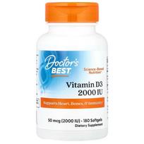 Doctor's Best Vitaminas D3 2000 TV - 180 minkštųjų gelių