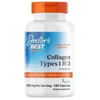 Doctor's Best 1 ir 3 tipų kolagenas ir vitaminas C - 240 kapsulių