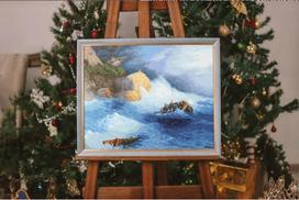 Kryželiu siuvinėjimo rinkinys „Laivo nuolauža“ 41,3×51,3 cm