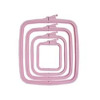 Nurge plastikinis stačiakampis siuvinėjimo lankelis 25x28 cm, rožinis