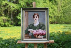 Siuvinėjimo rinkinys kryželiu Bijūnai, 32x42 cm – elegantiškas