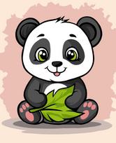 Tapyba pagal skaičius rinkinys – miela panda, 16.5×13 cm, mini, vaikams