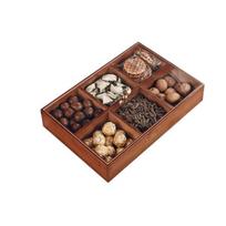 medinė saldainių lėkštė, 6 grotelės (35,2 * 24 cm)