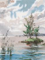 Kryželiu siuvinėjimo rinkinys „Atspindys“, 24×35 cm – elegantiškas motyvas